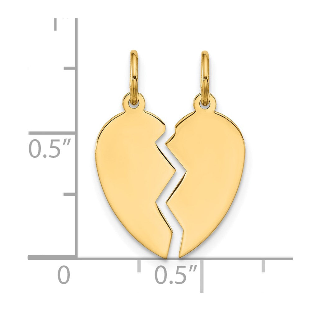 10K Gelbgold 10K 2 Stück Extra Klein Herz Charm