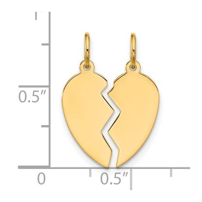 10K Gelbgold 10K 2 Stück Extra Klein Herz Charm