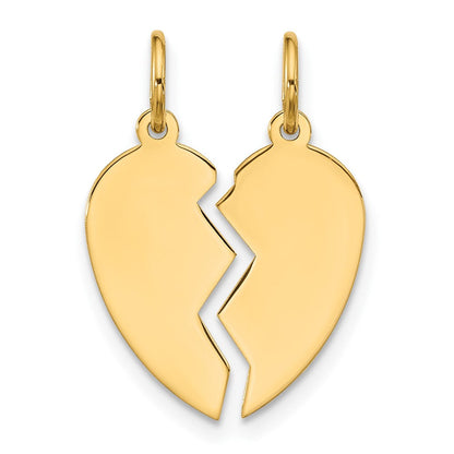 10K Gelbgold 10K 2 Stück Extra Klein Herz Charm