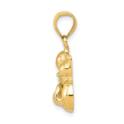 10K Gelbgold 10K Katze Anhänger
