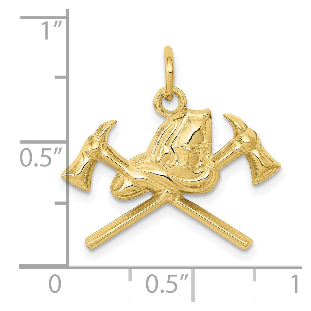 10K Gelbgold Feuer Department Charm
