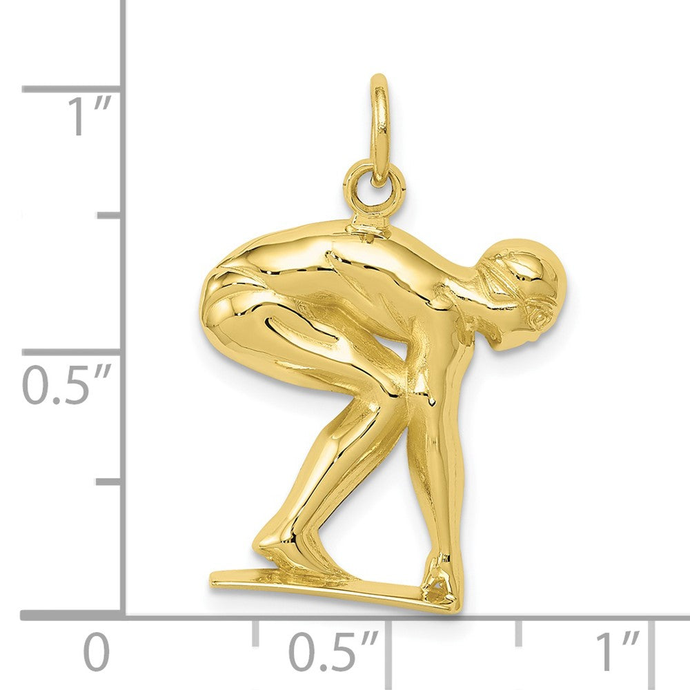 10K Gelbgold Swimmer/diver Charm
