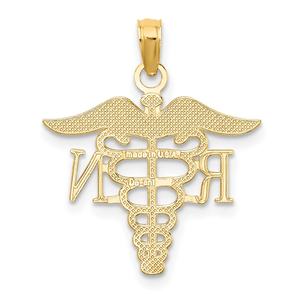 10K Gelbgold 10K Rn Caduceus Anhänger