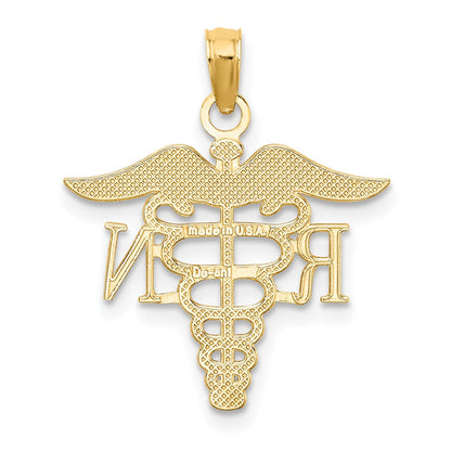 10K Gelbgold 10K Rn Caduceus Anhänger