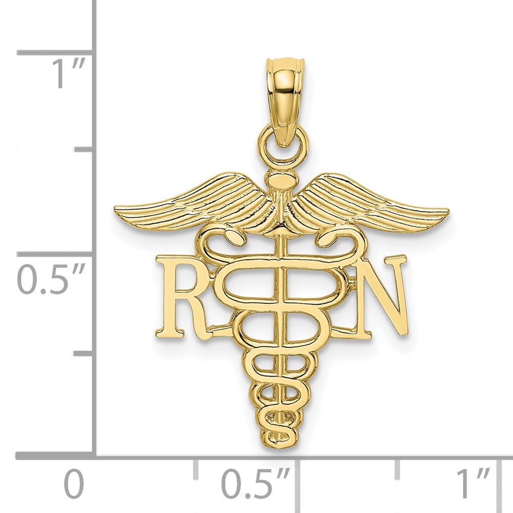 10K Gelbgold 10K Rn Caduceus Anhänger