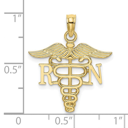10K Gelbgold 10K Rn Caduceus Anhänger