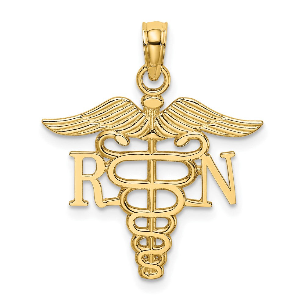 10K Gelbgold 10K Rn Caduceus Anhänger