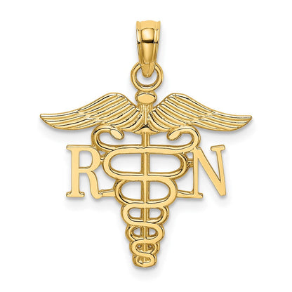10K Gelbgold 10K Rn Caduceus Anhänger