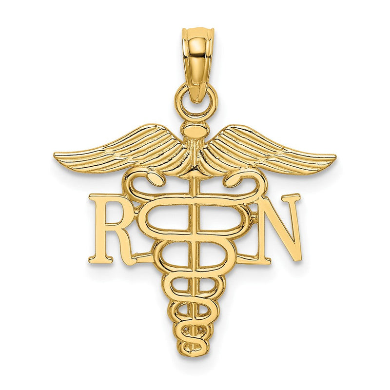 10K Gelbgold 10K Rn Caduceus Anhänger