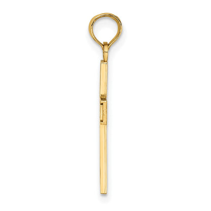 10K Gelbgold 10K Rn Caduceus Kreuz Charm