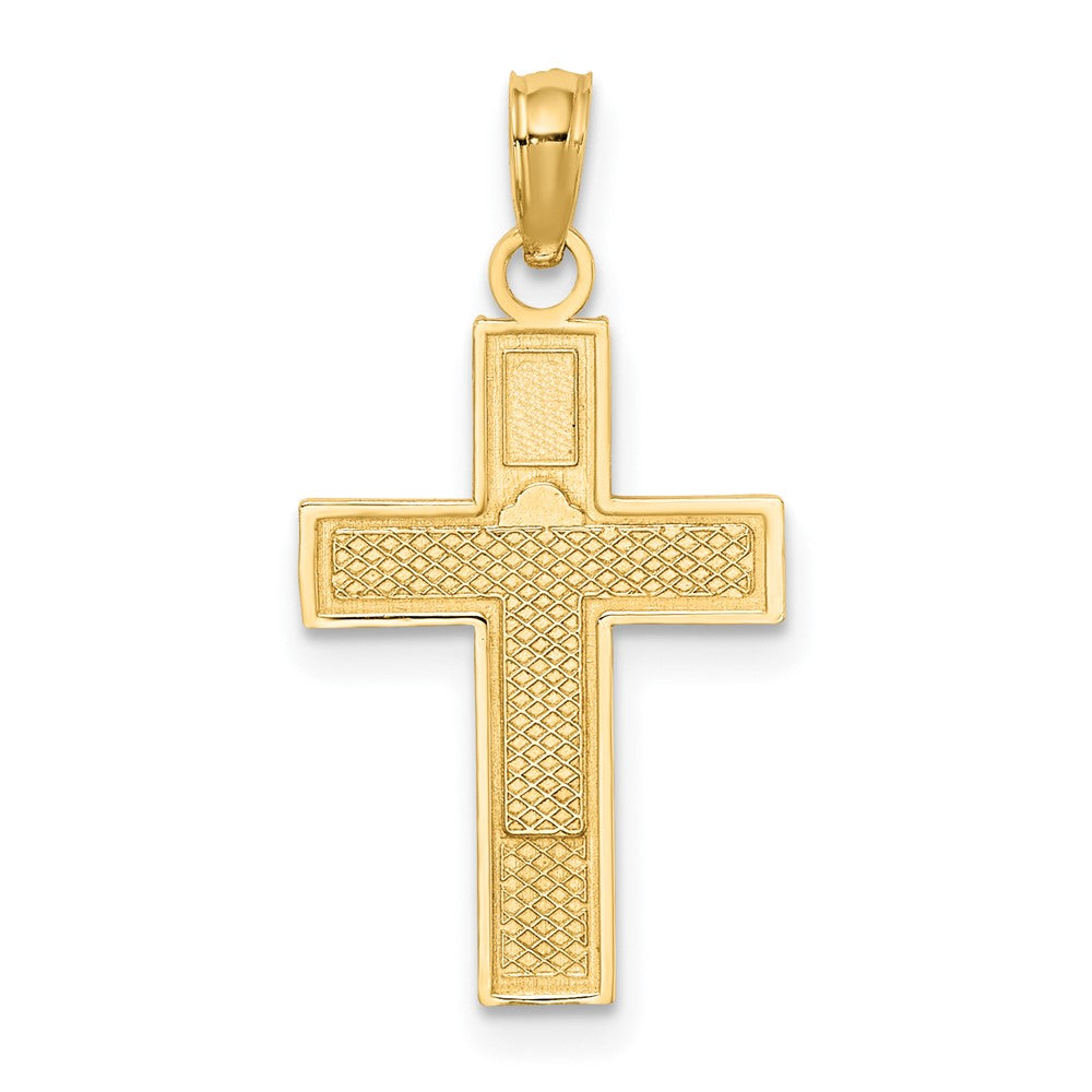 10K Gelbgold 10K Rn Caduceus Kreuz Charm
