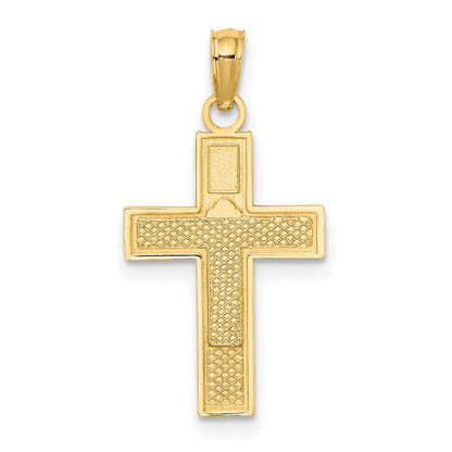 10K Gelbgold 10K Rn Caduceus Kreuz Charm