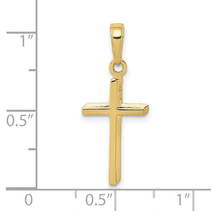 10K Gelbgold Poliert Kreuz Anhänger
