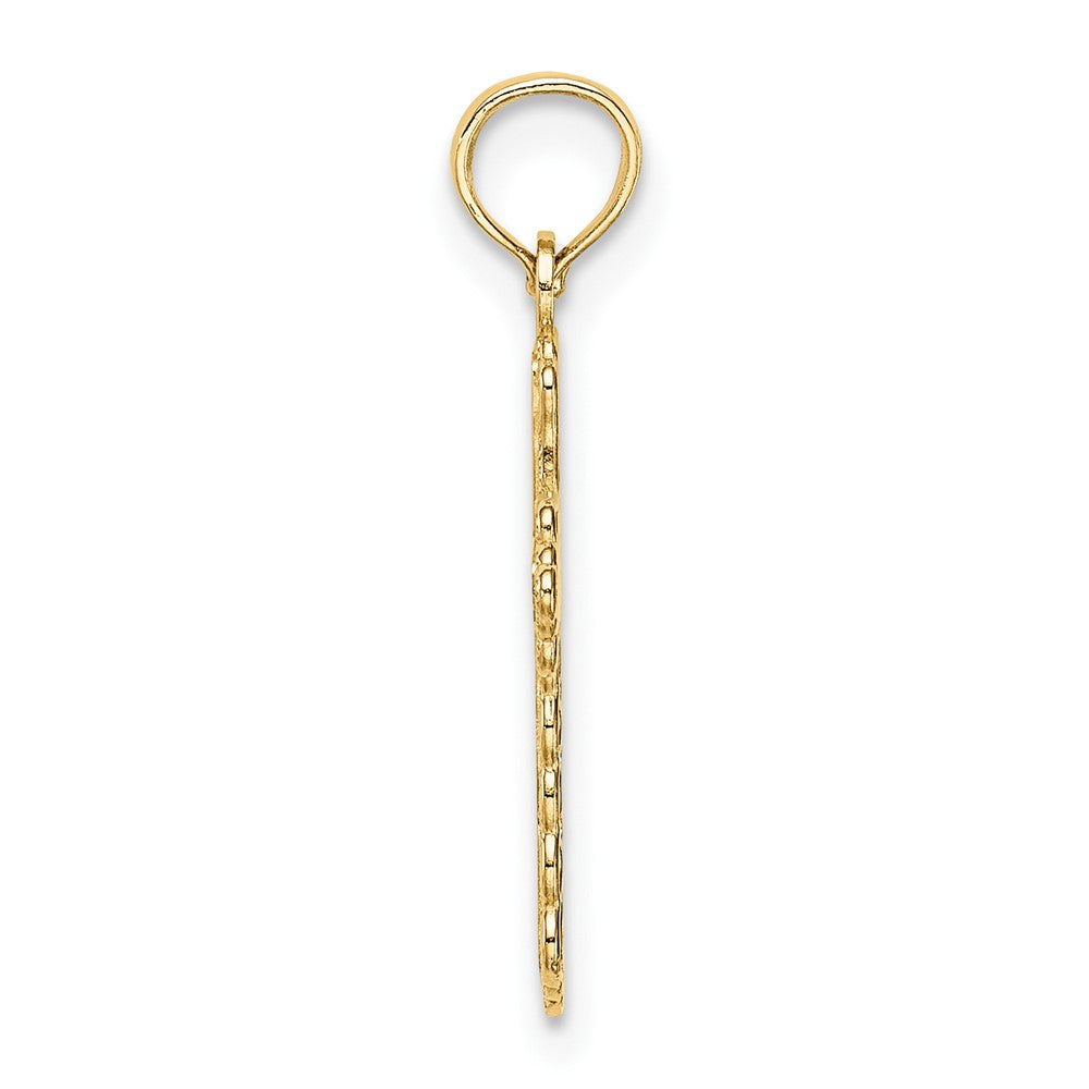 10K Gelbgold Knospend Kreuz Charm