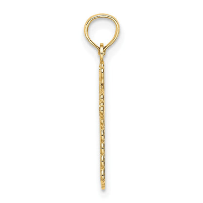 10K Gelbgold Knospend Kreuz Charm