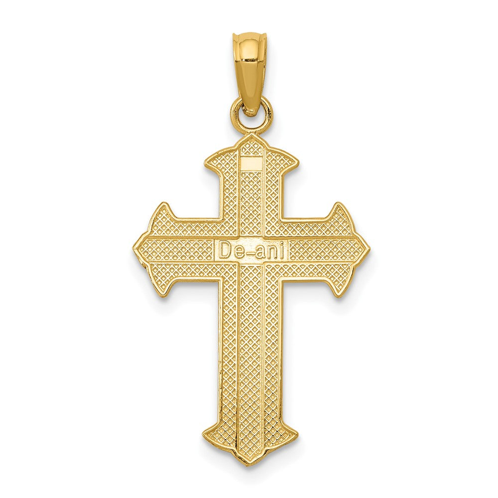 10K Gelbgold Poliert Kreuz Anhänger