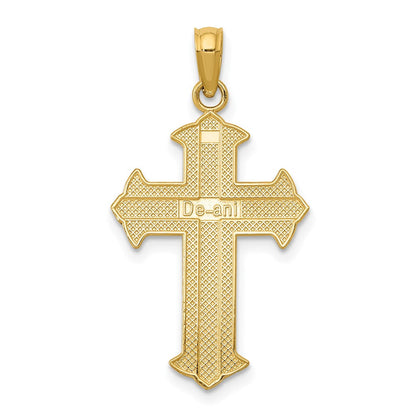 10K Gelbgold Poliert Kreuz Anhänger