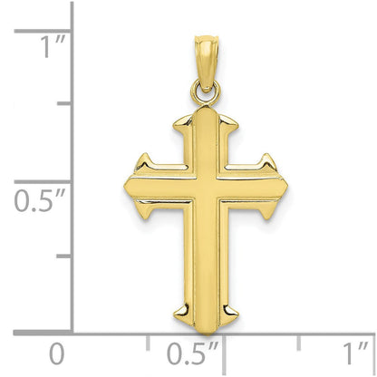 10K Gelbgold Poliert Kreuz Anhänger