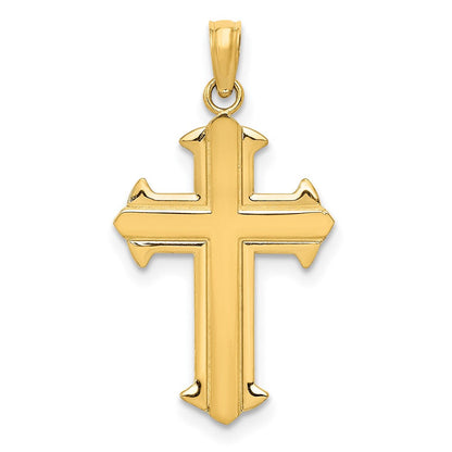 10K Gelbgold Poliert Kreuz Anhänger