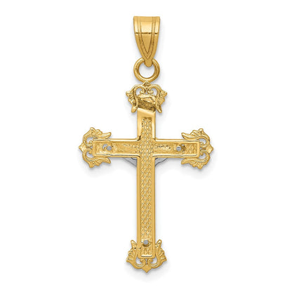 10K Bicolor 10K Diamantiert Kruzifix Anhänger