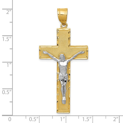 10K Bicolor 10K Diamantiert Kruzifix Anhänger