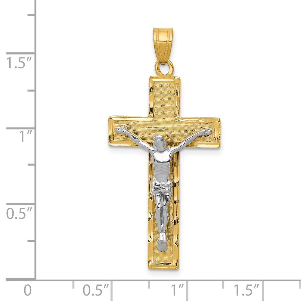 10K Bicolor 10K Diamantiert Kruzifix Anhänger