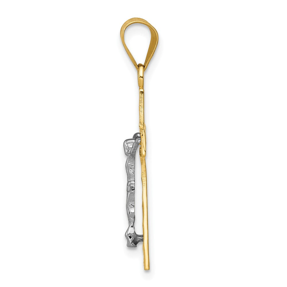 10K Bicolor 10K Diamantiert Kruzifix Charm