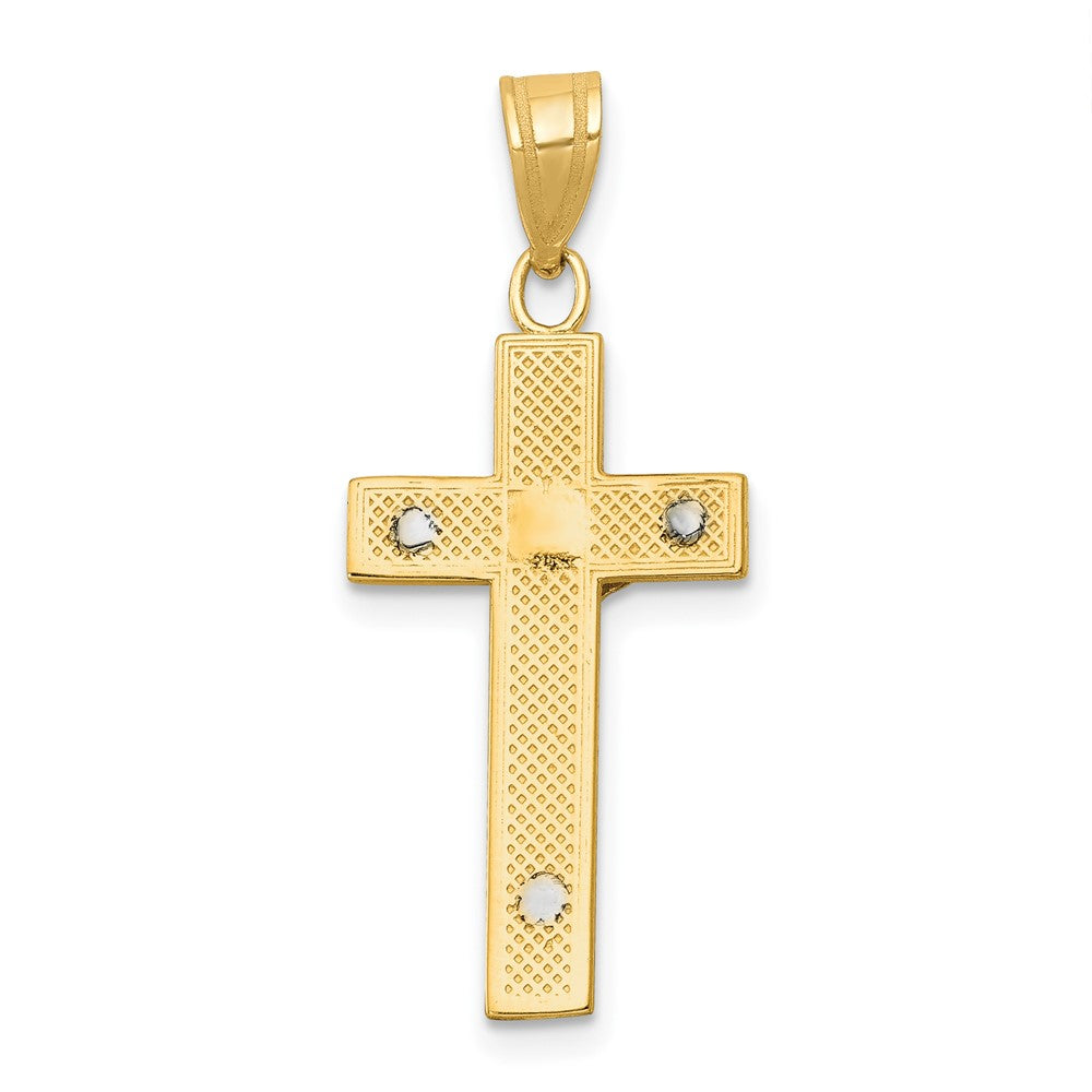 10K Bicolor 10K Diamantiert Kruzifix Charm