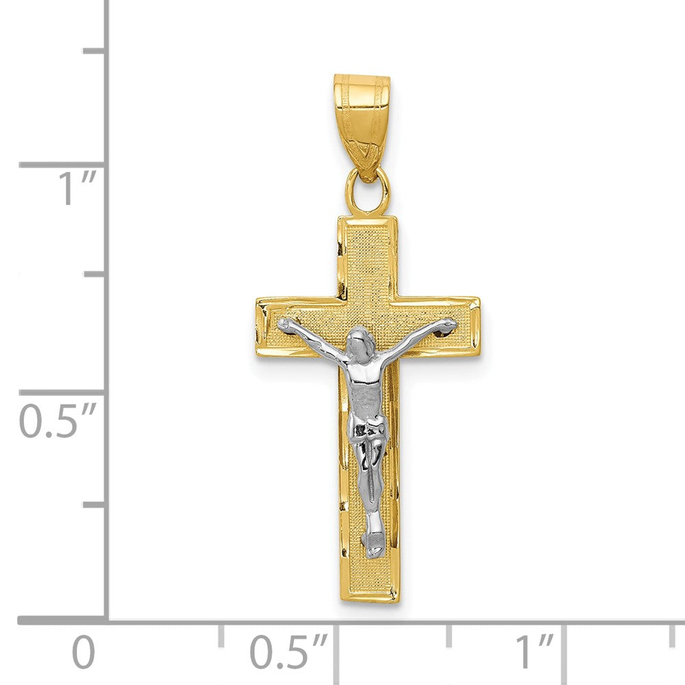 10K Bicolor 10K Diamantiert Kruzifix Charm