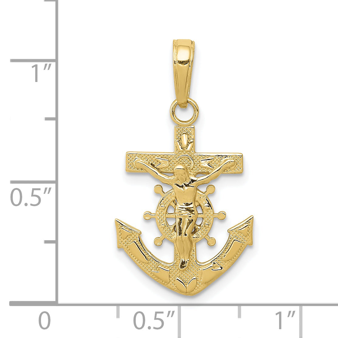 10K Gelbgold Mariners Kruzifix Anhänger
