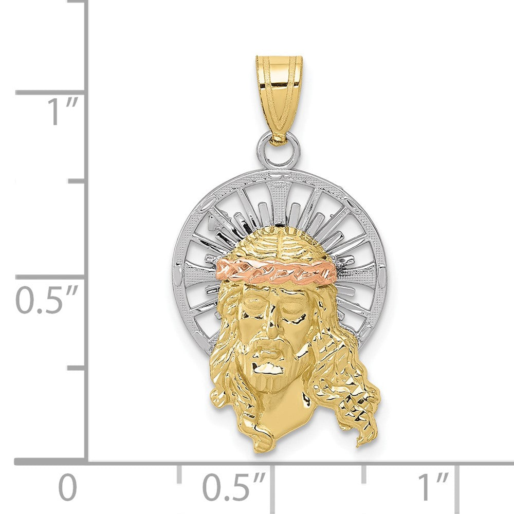 10K Tricolor 10K Tricolor Diamantiert Christus Charm