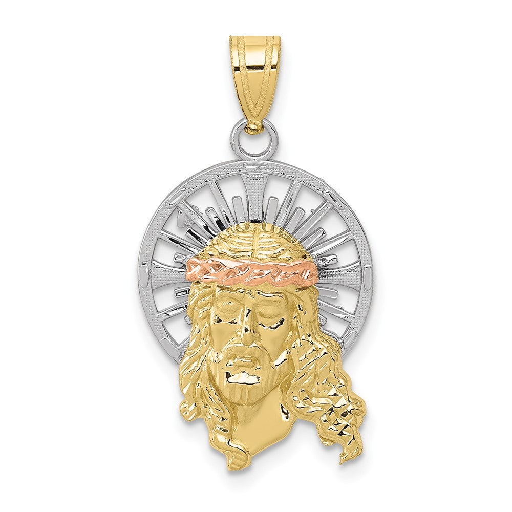 10K Tricolor 10K Tricolor Diamantiert Christus Charm