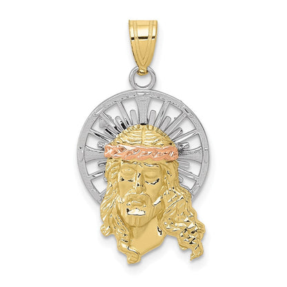10K Tricolor 10K Tricolor Diamantiert Christus Charm