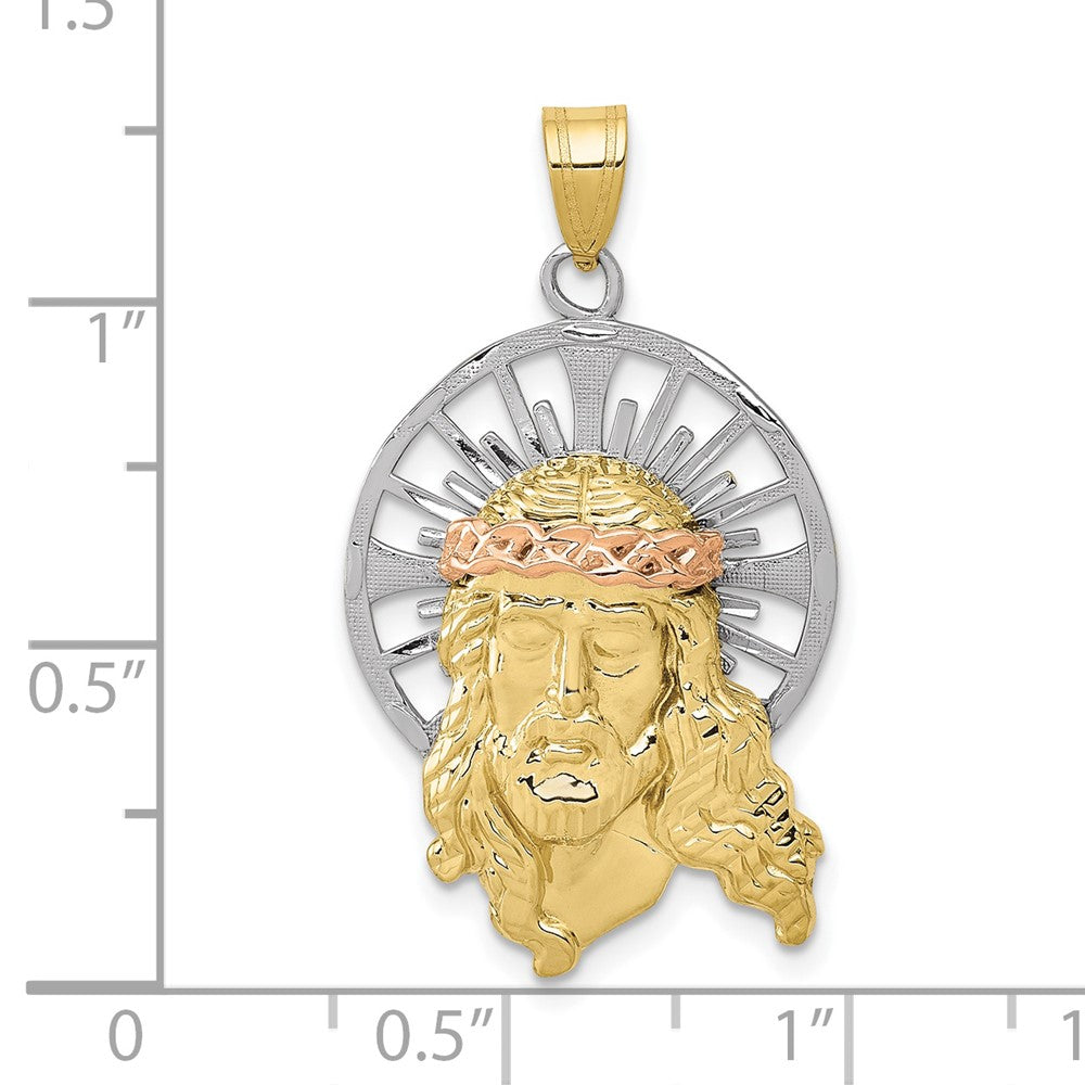 10K Tricolor 10K Tricolor Diamantiert Christus Charm