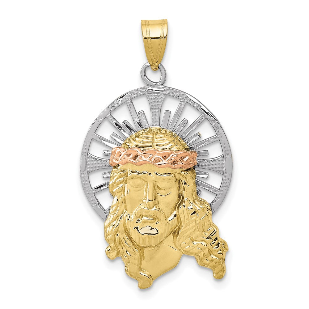 10K Tricolor 10K Tricolor Diamantiert Christus Charm