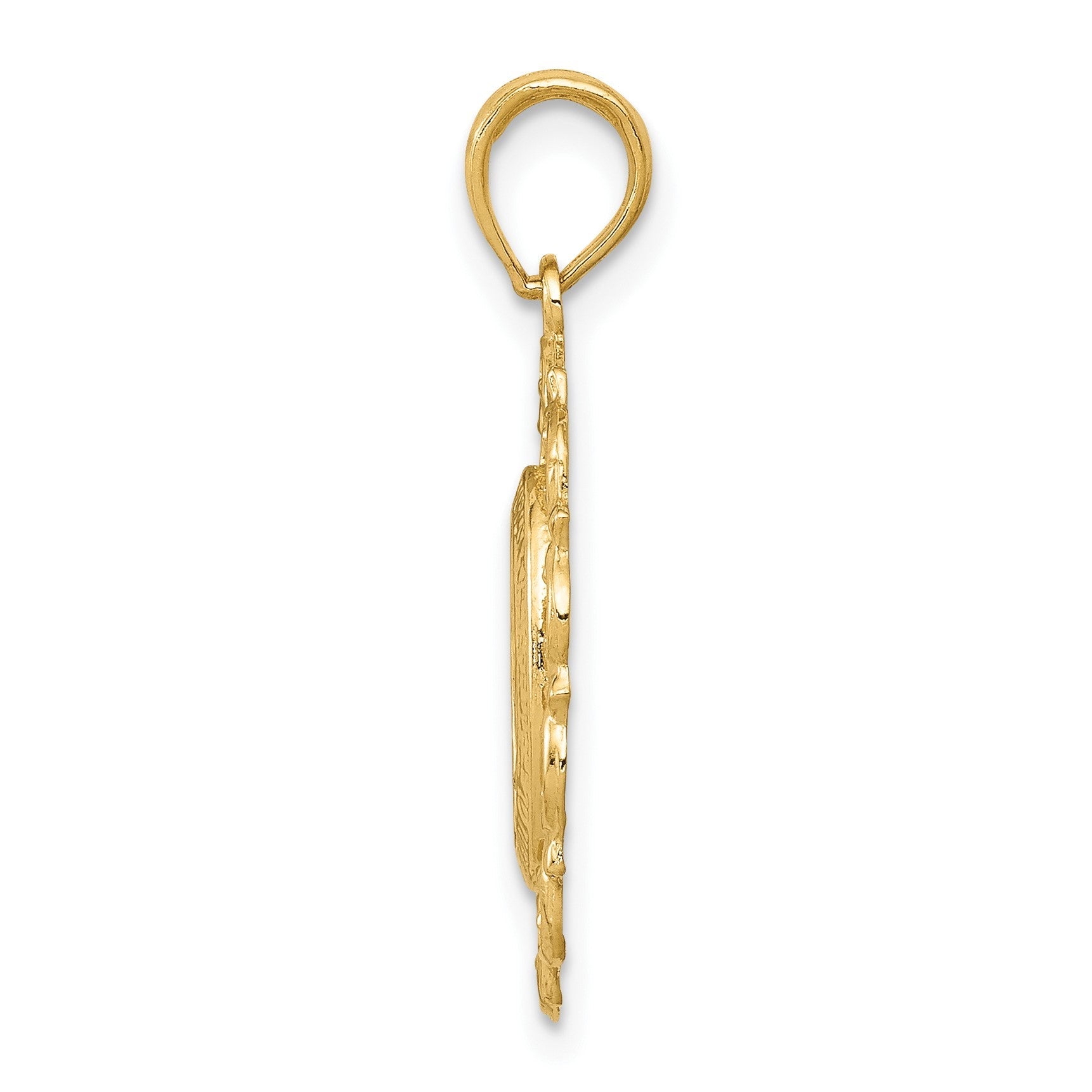 10K Gelbgold Oval Wundertätig Medaille Anhänger