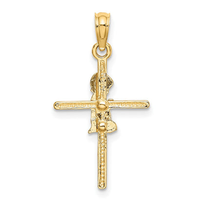 10K Gelbgold Betend Junge Kreuz Charm