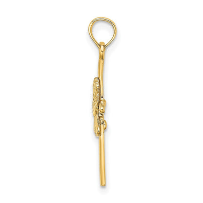 10K Gelbgold Betend Mädchen Kreuz Charm