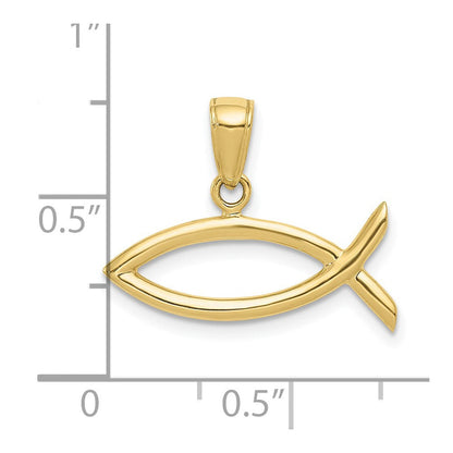 10K Gelbgold 10K Ichthus Fisch Anhänger