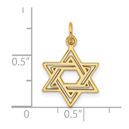 10K Gelbgold Jewish Stern Charm