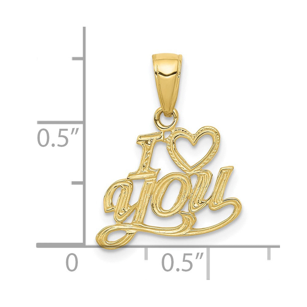 10K Gelbgold 10K Poliert & Strukturiert I Herz You Anhänger
