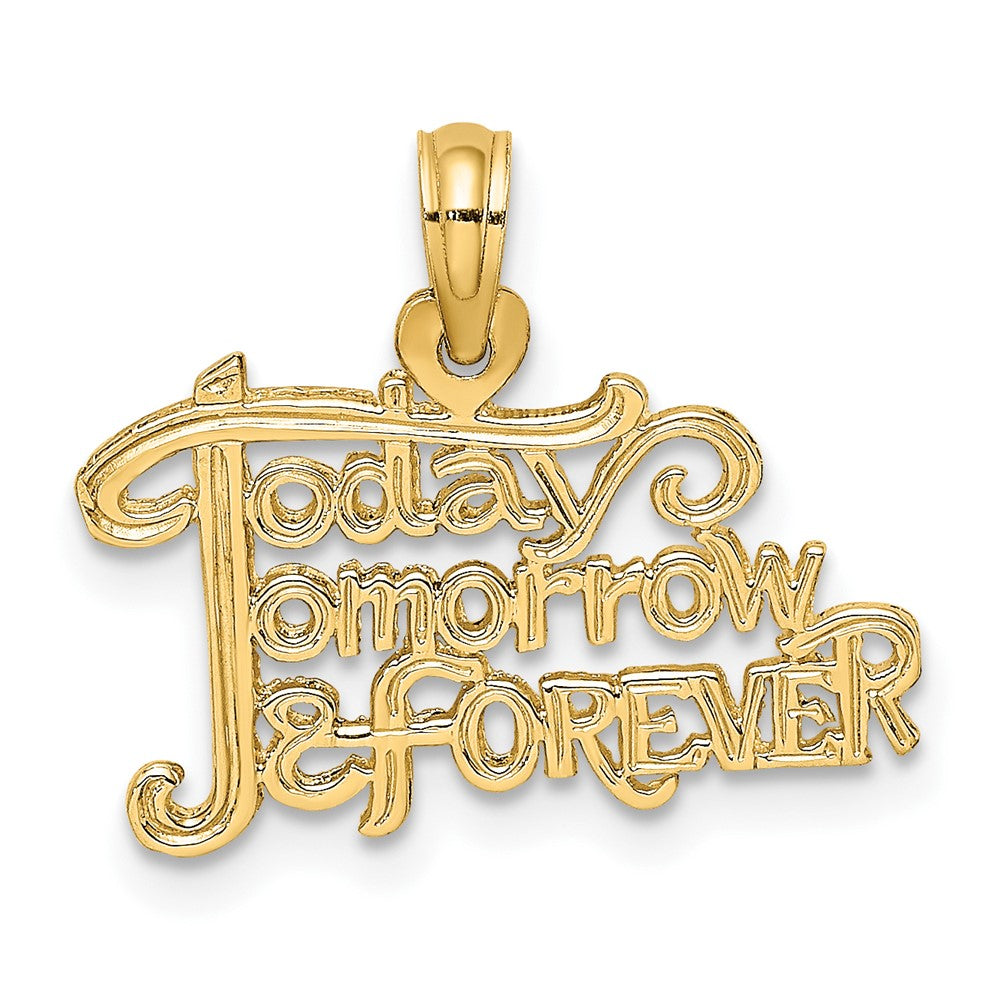 10K Gelbgold 10K Today Tomorrow und für Immer Charm