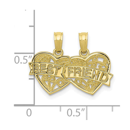 10K Gelbgold 10K Beste Freund 2 Stück Break-a-part Charm