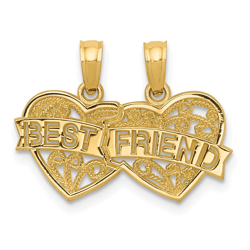 10K Gelbgold 10K Beste Freund 2 Stück Break-a-part Charm