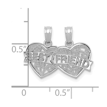 10K Weißgold 10K Beste Freund 2 Stück Break-a-part Charm