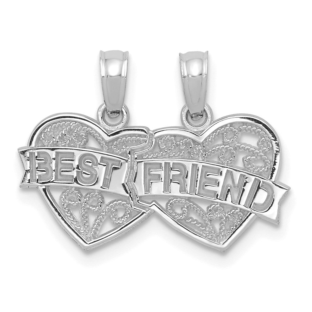 10K Weißgold 10K Beste Freund 2 Stück Break-a-part Charm