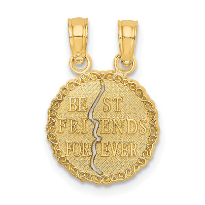 10K Gelbgold 10K Beste Friends für Immer Break Apart Anhänger