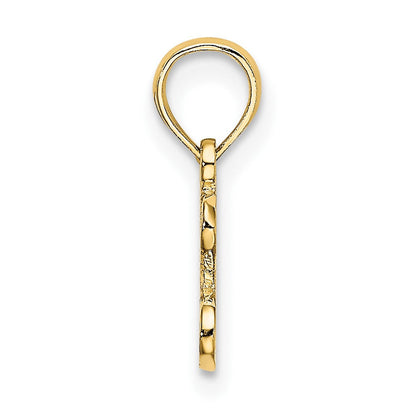 10K Gelbgold 10K Poliert / Strukturiert I Liebe Gold Charm