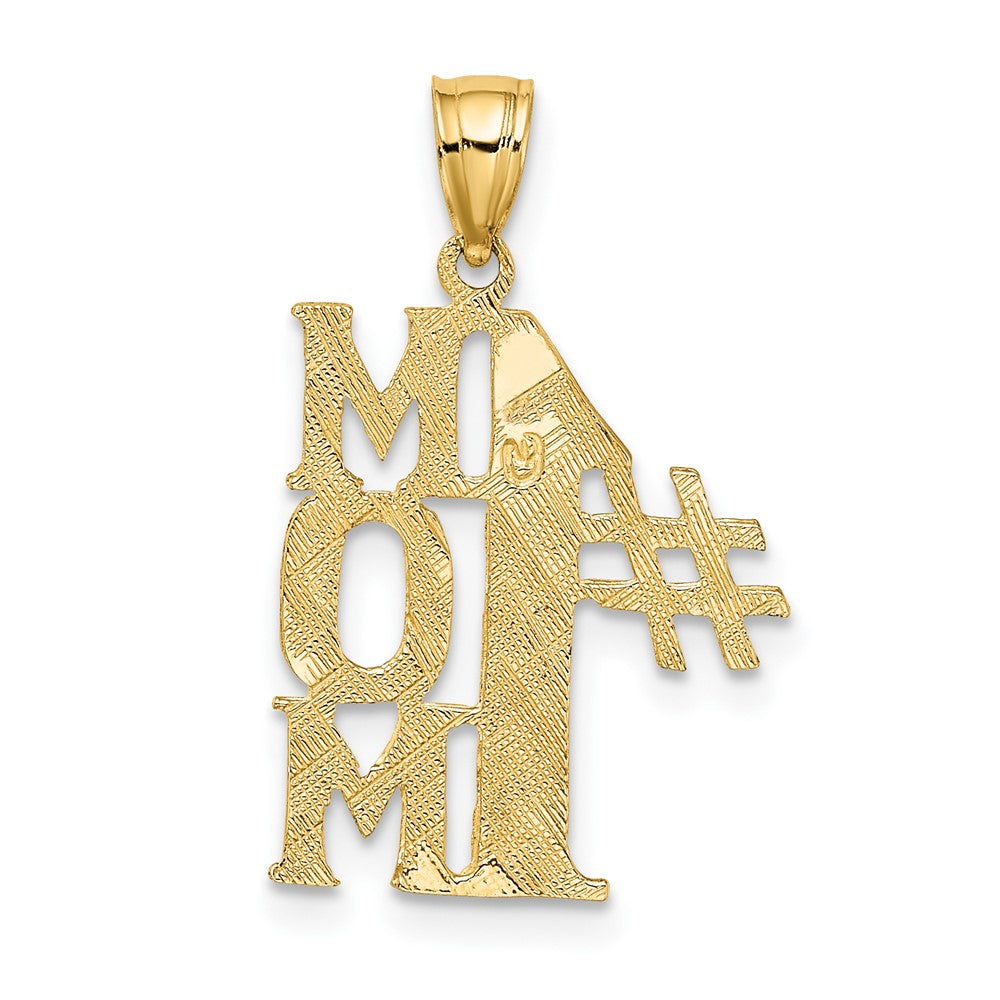 10K Gelbgold 10K #1 Mama Vertikal Anhänger