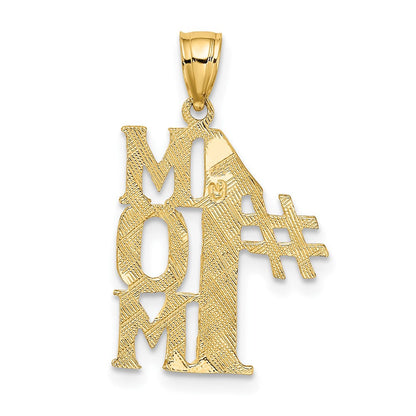 10K Gelbgold 10K #1 Mama Vertikal Anhänger